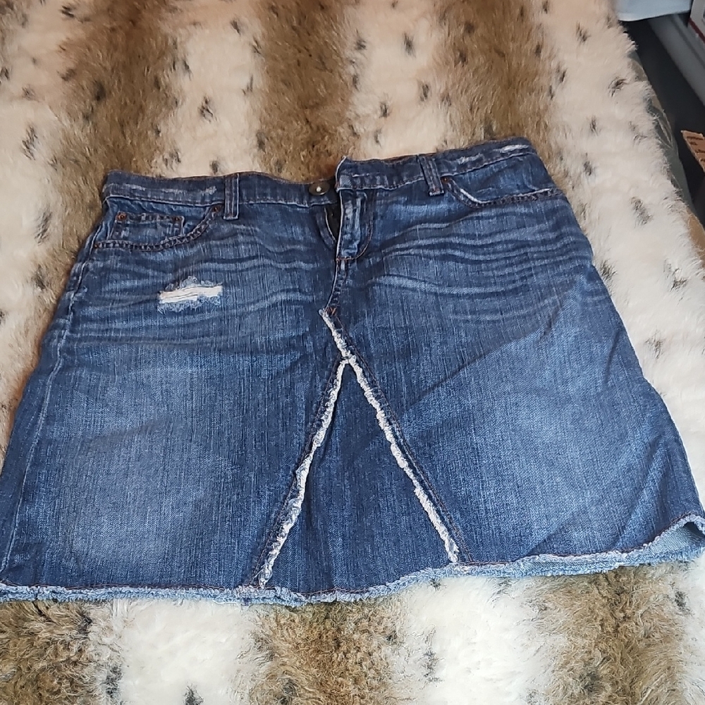 Banana Republic Blue A-Line Mini Skirt with Slit